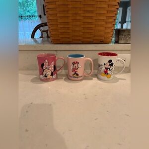 3 Walt Disney World Coffee Mugs